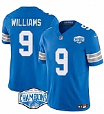 Men's Detroit Lions #9 Jameson Williams Blue 2024 NFC North Champions F.U.S.E. Vapor Limited Stitched Jersey,baseball caps,new era cap wholesale,wholesale hats